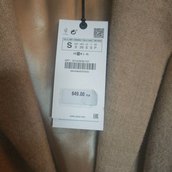 NWT Zara camel wrap coat - Picture 3 of 5